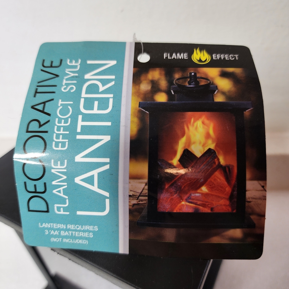 Black Lantern with Flickering Flame Effect. New With Tags - Picture 3 of 8